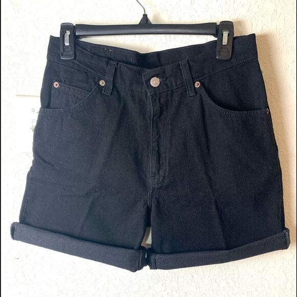 Vintage Levi’s 950 Relaxed Fit High Rise Denim Shorts Orange Tab - Picture 2 of 9